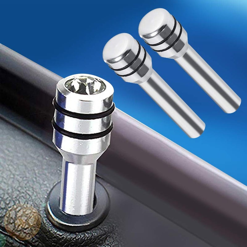 VGEBY 2 Pcs Car Lock Knob, Aluminum Interior Door Lock Bolt Pin Cover Door Pull Pins for Car SUV Truck Automobile (Color : Silver) - Image 3